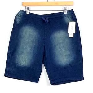 New Joe's The Jogger Shorts SLIM FIT Distressed Blue Drawstring‎ Jean Kids Large